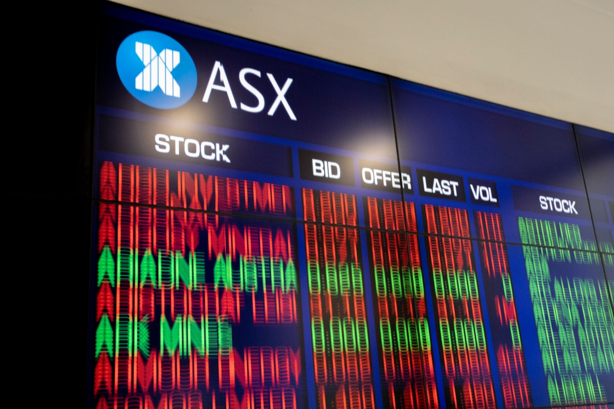 Tableau des cours de la bourse australienne ASX avec données boursières en temps réel.