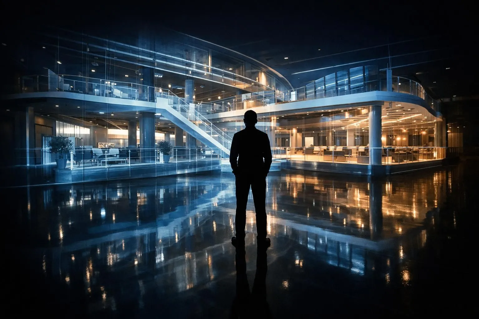 Entreprise rénovation Gland: expert présente un design architectural futuriste et innovant avec des projections néon.