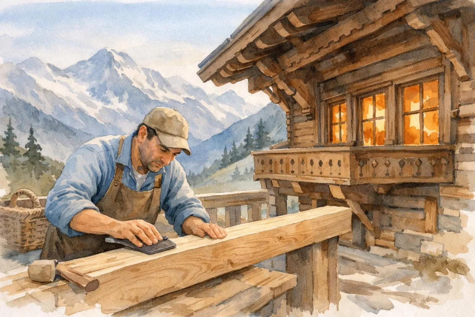 Chalet valaisan en bois rénové par une entreprise experte. Illustration de projet rénovation chalet Valais.