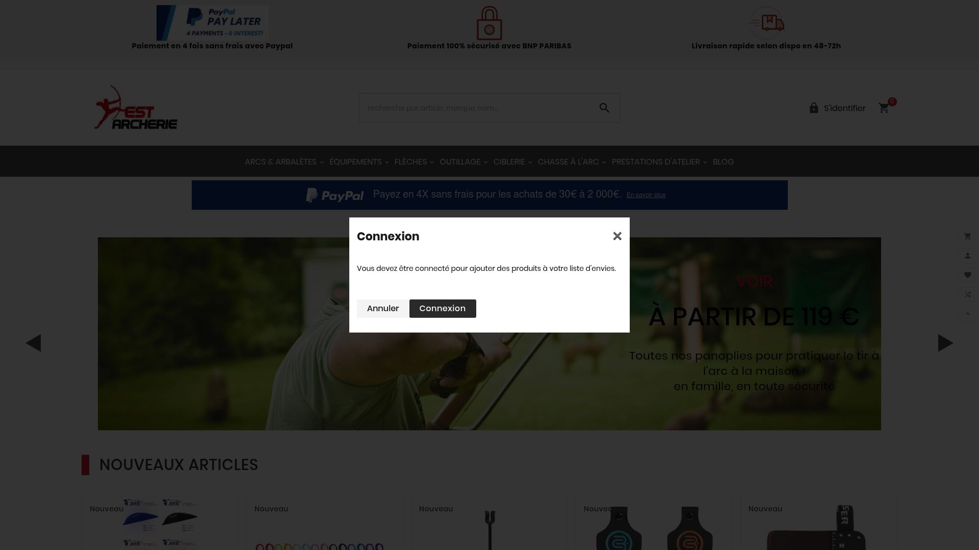 Screenshot of www.est-archerie.fr