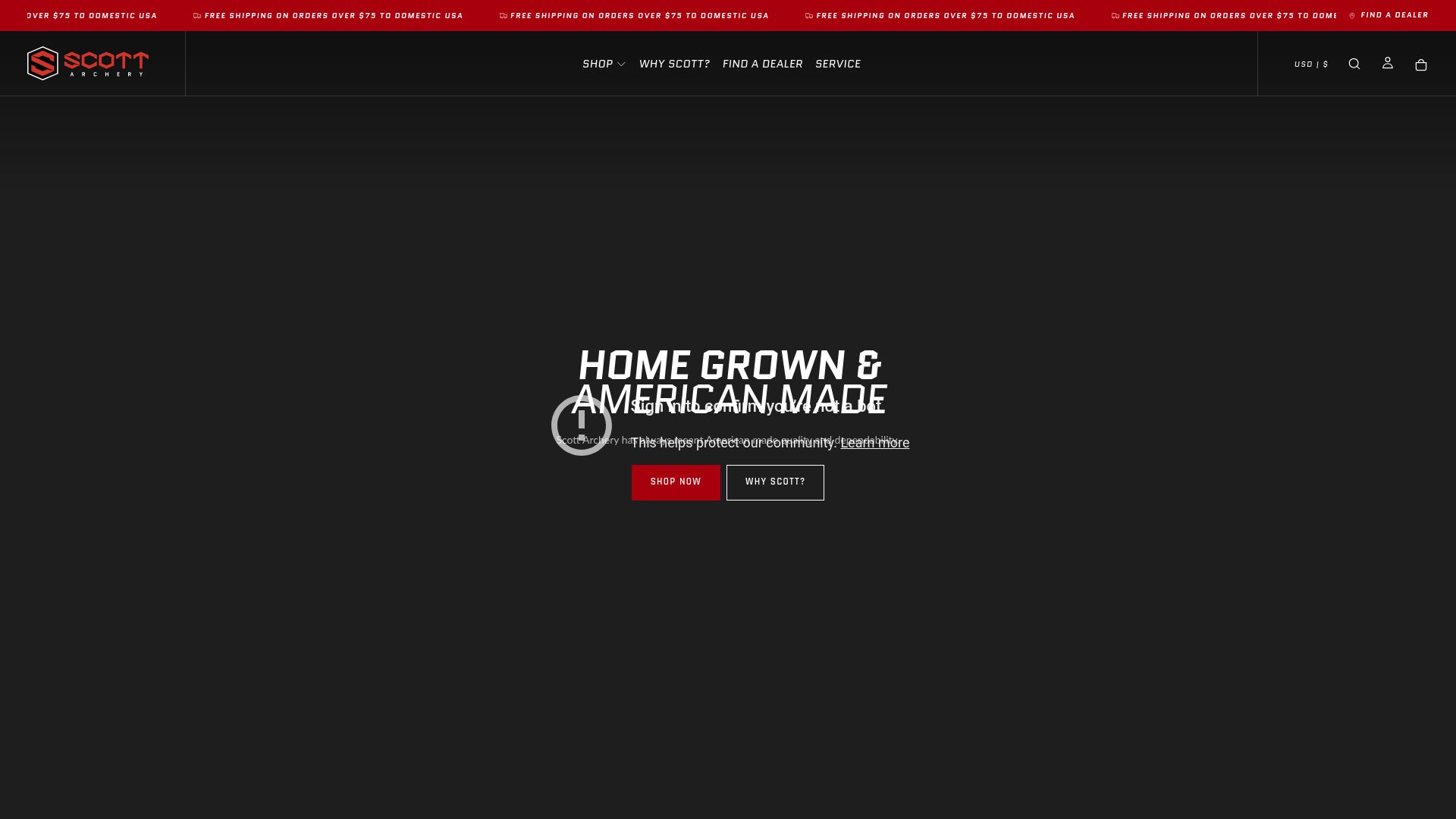 Screenshot of www.scottarchery.com