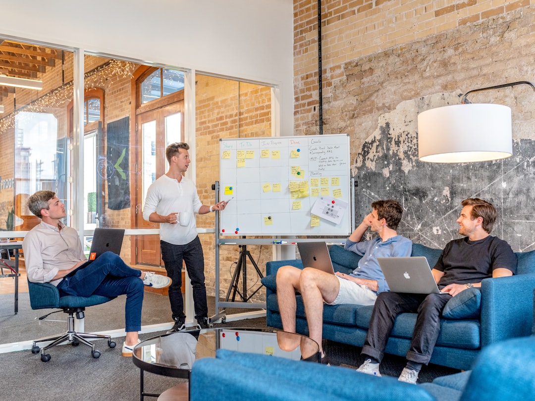 "Marketing team ensures content marketing consistency check with structured calendar during brainstorming session."