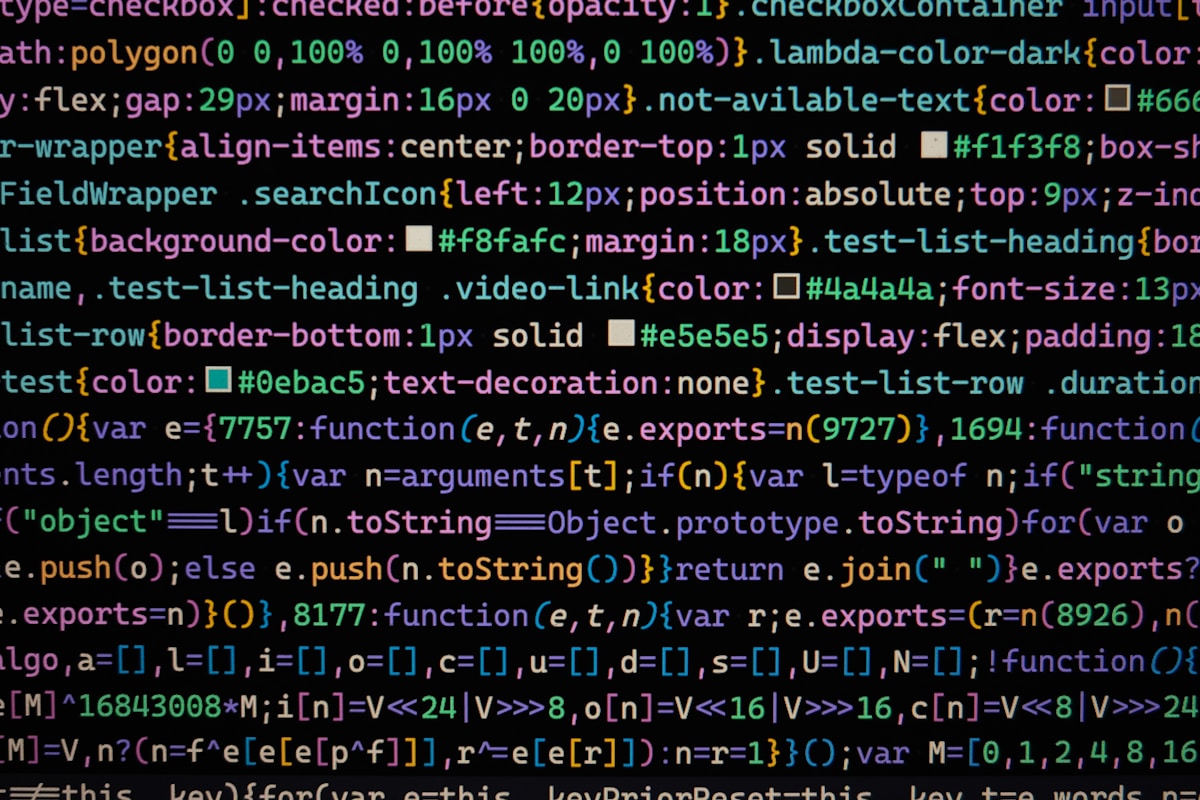 a computer screen with a lot of text on it