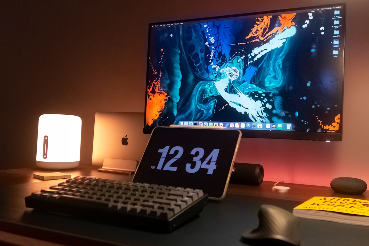 a desktop computer sitting on top of a desk