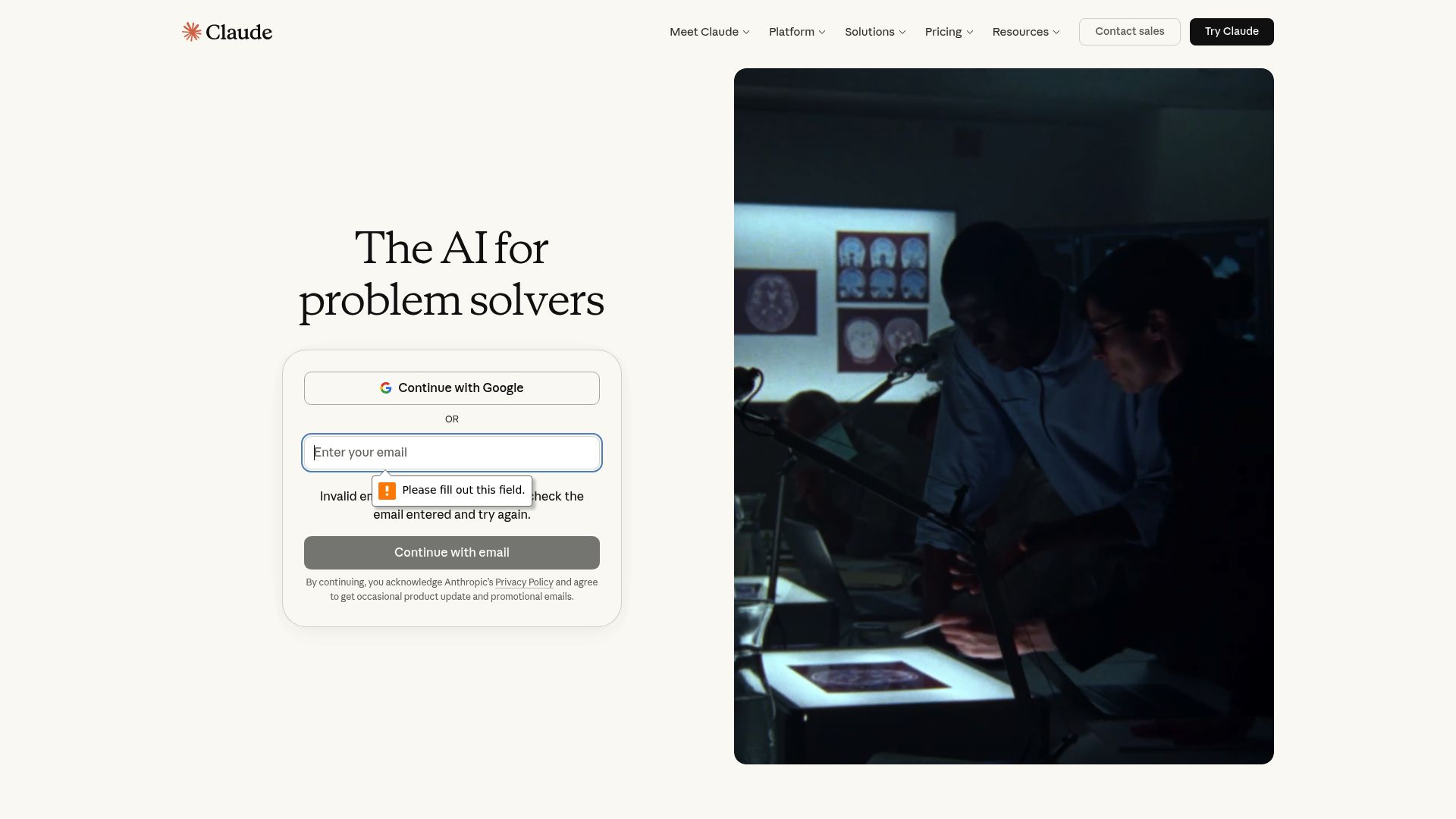 Screenshot of claude.ai