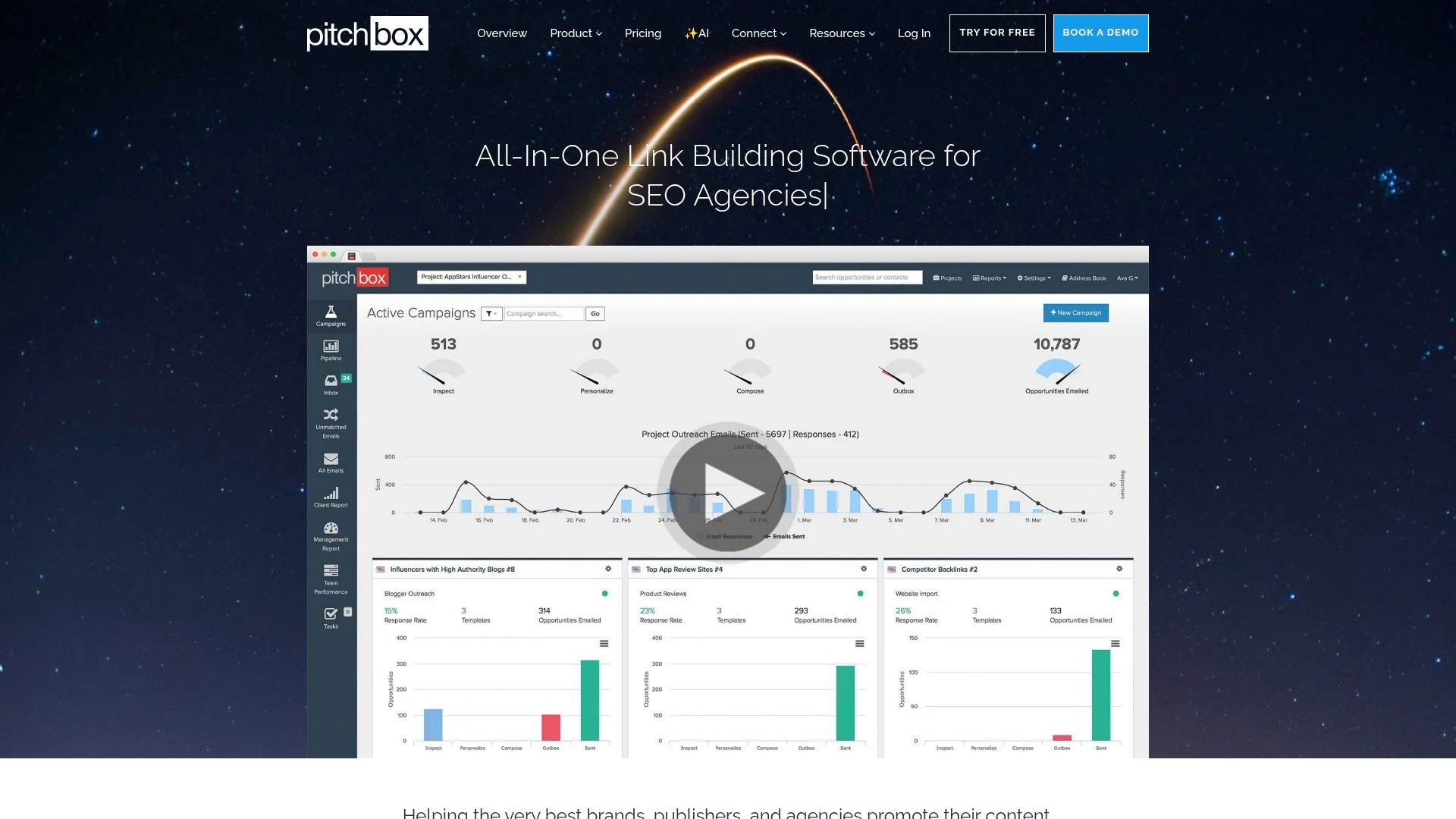 All-in-one link building software for SEO agencies.