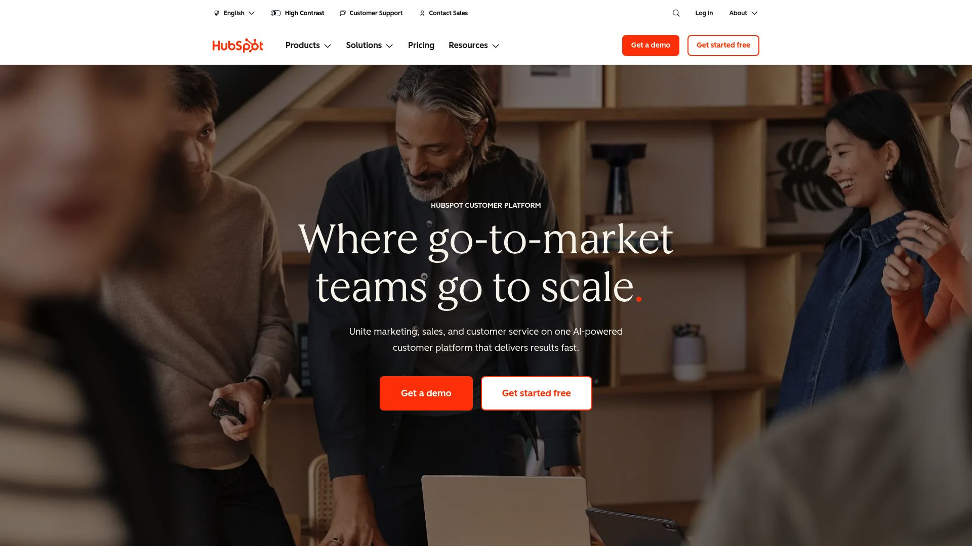 Screenshot of www.hubspot.com