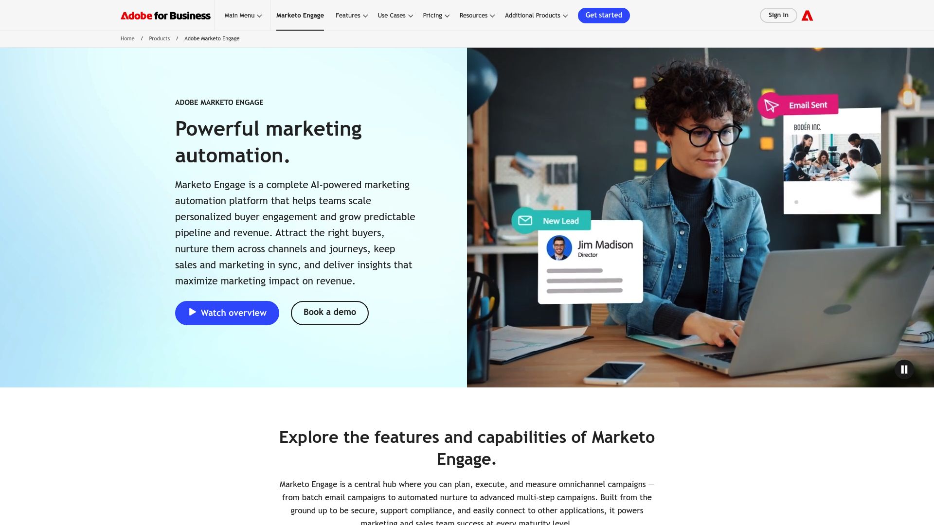 Screenshot of business.adobe.com