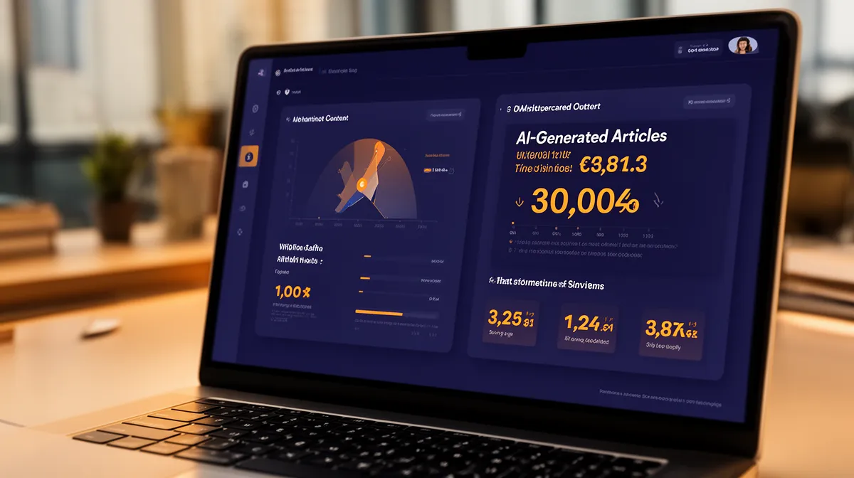 AI-generated analytics dashboard displaying performance metrics and insights.
