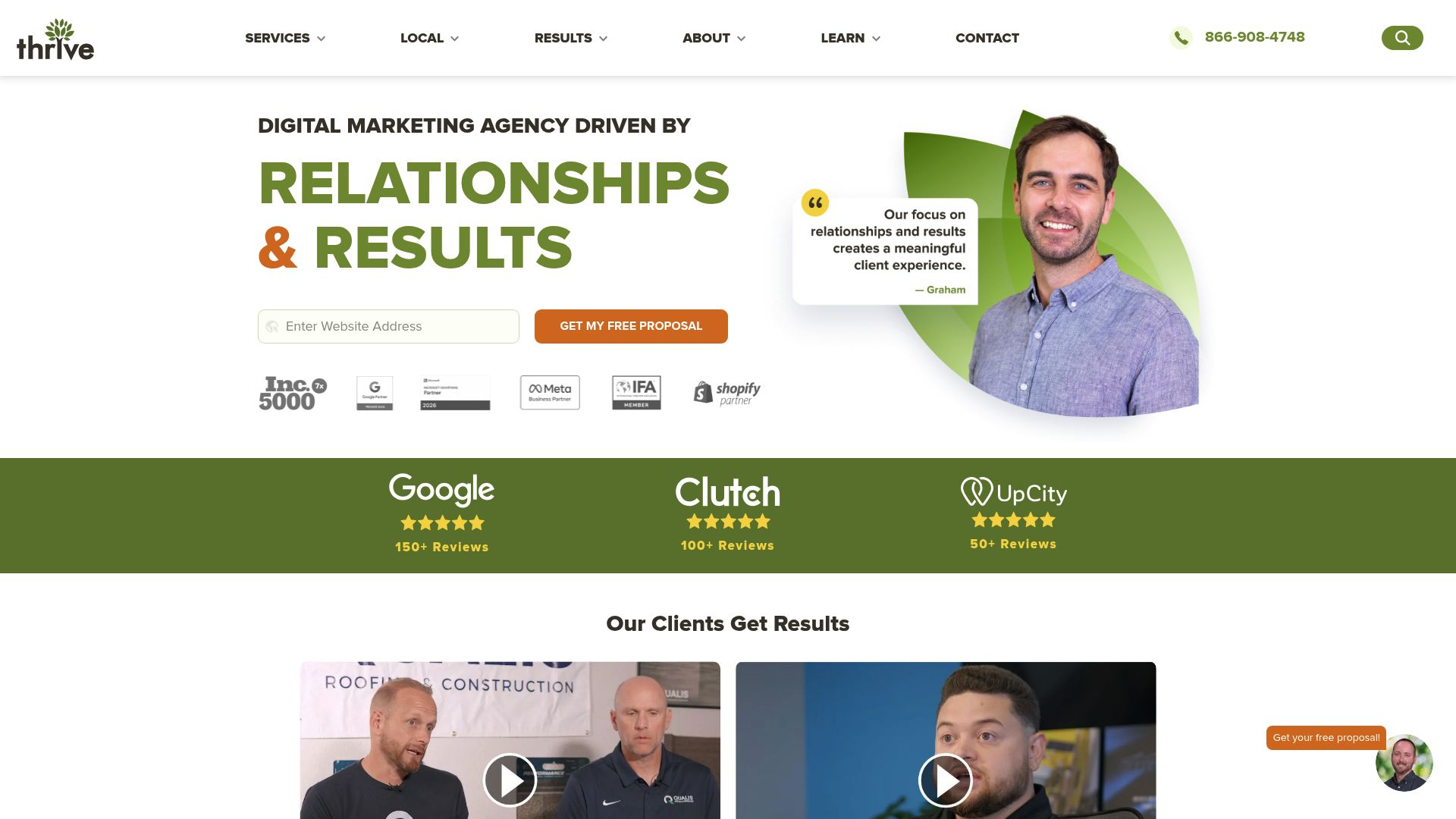 Screenshot of thriveagency.com