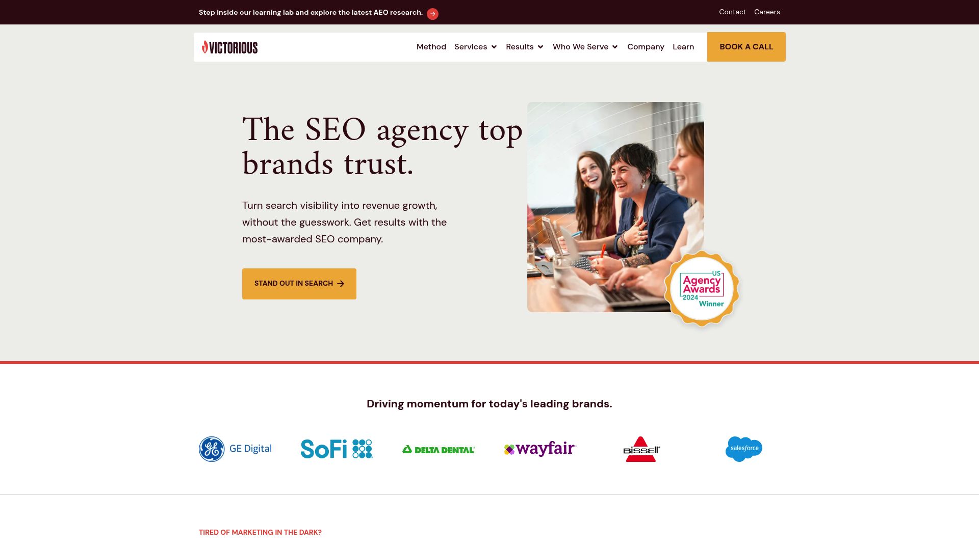 Screenshot of www.victoriousseo.com
