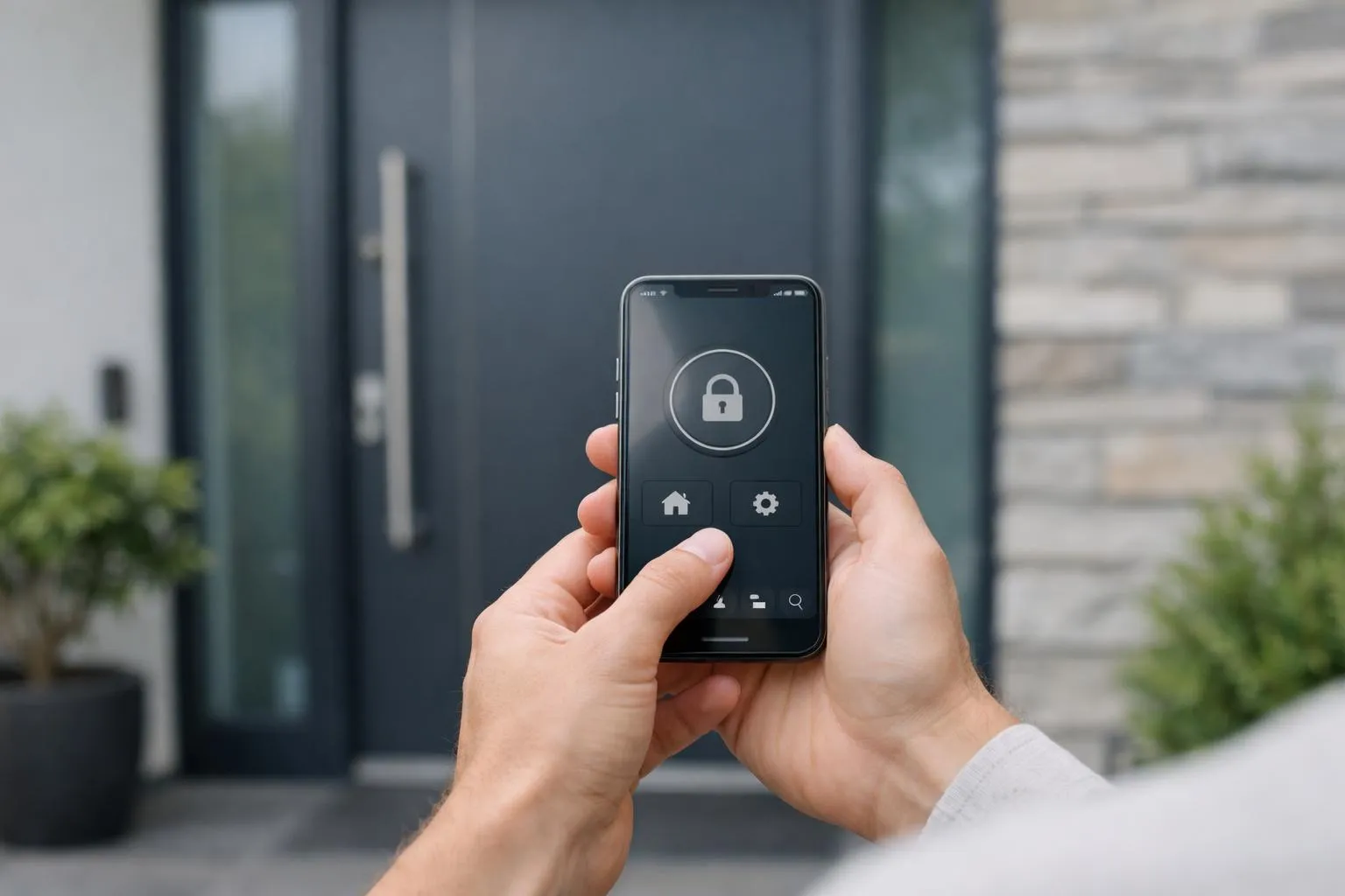 Smartphone déverrouillé avec l'écran d'accueil sécurisé.