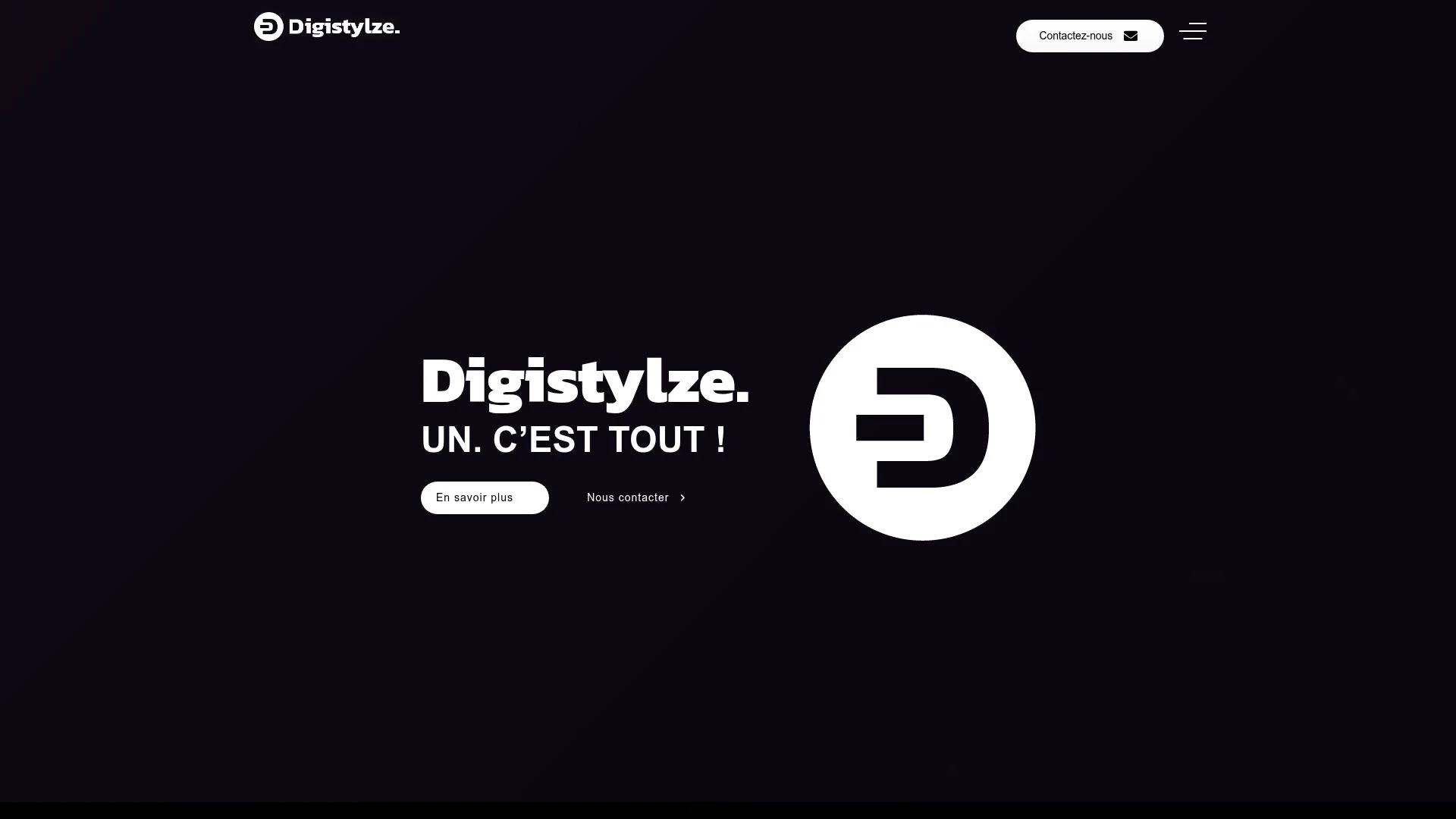 Logo de l'entreprise Digistyze avec slogan "Un. C'est tout!"