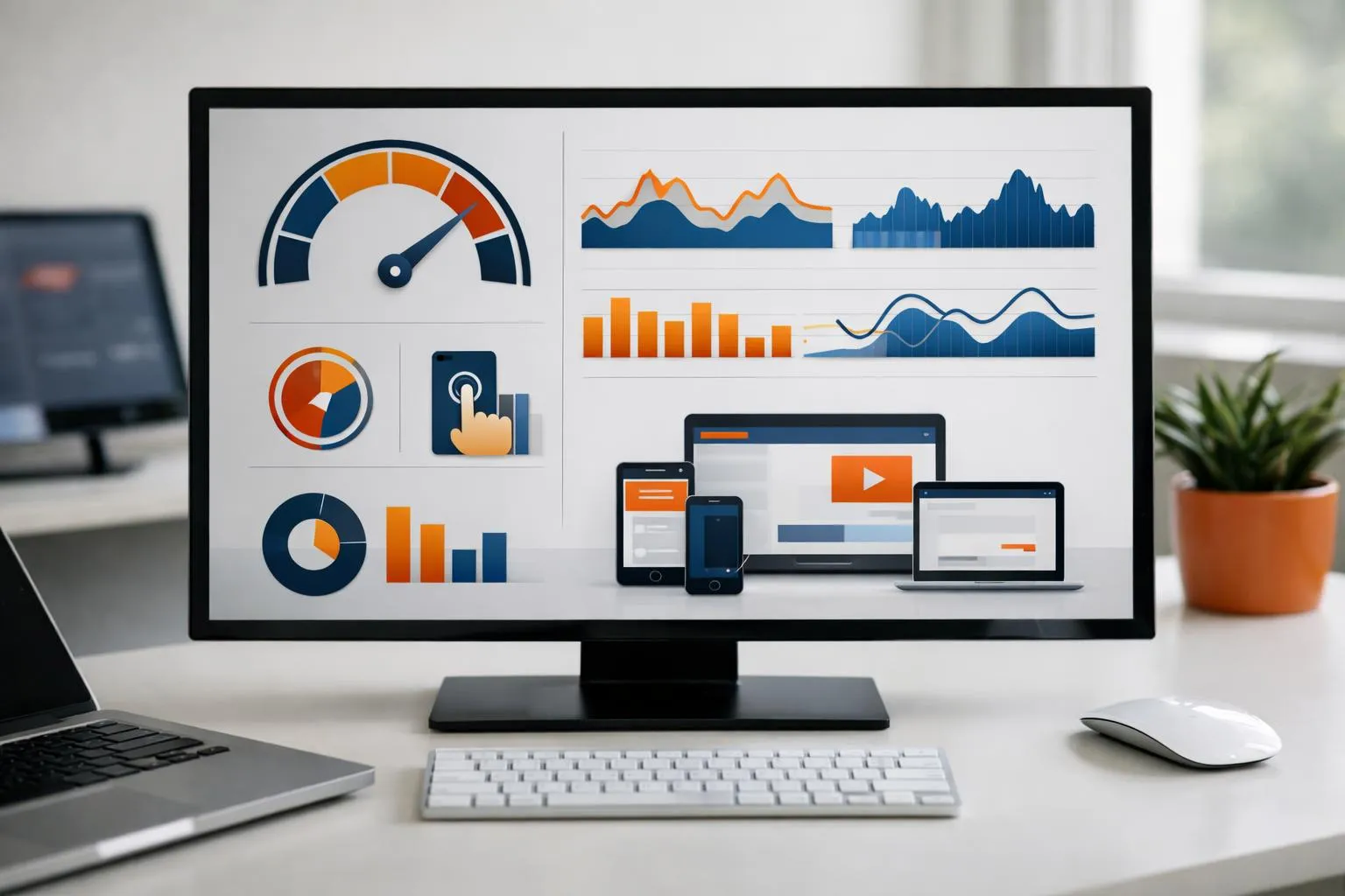 Tableau de bord numérique avec graphiques et indicateurs de performance.