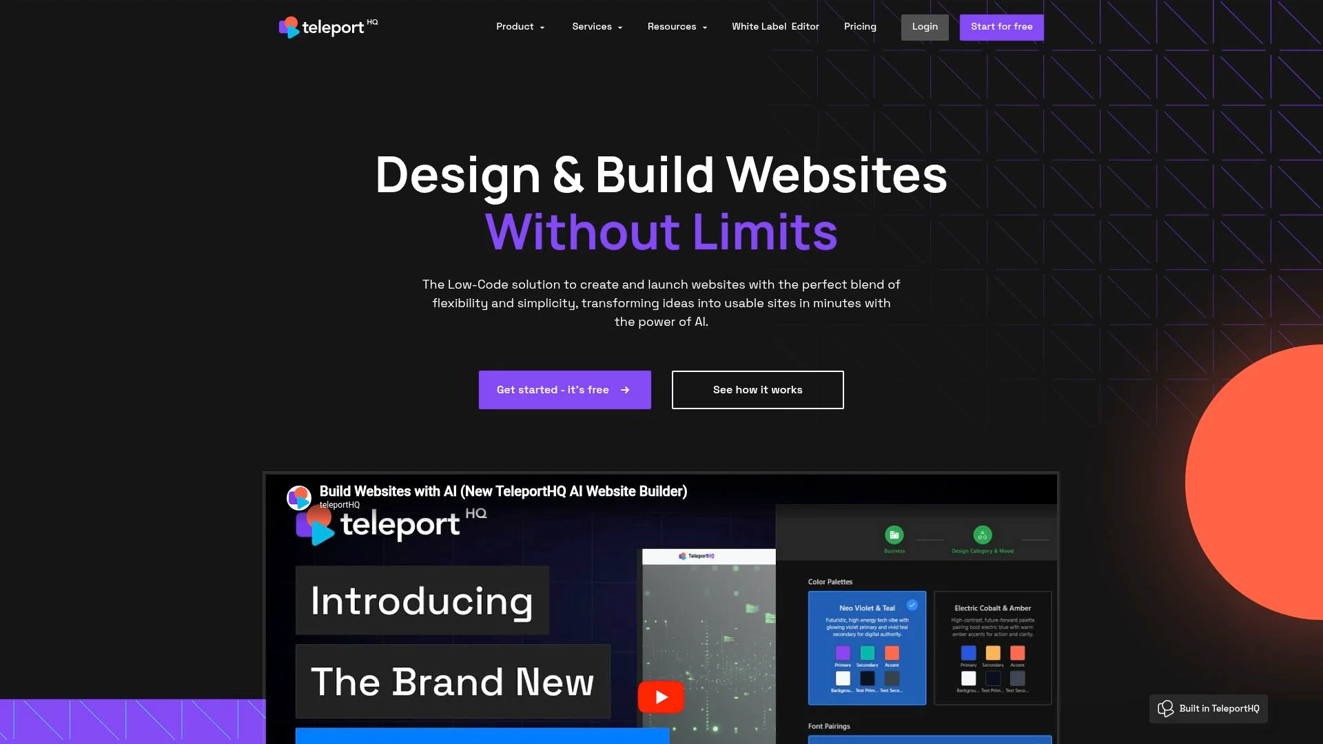Design and build websites without limits, powered by AI.