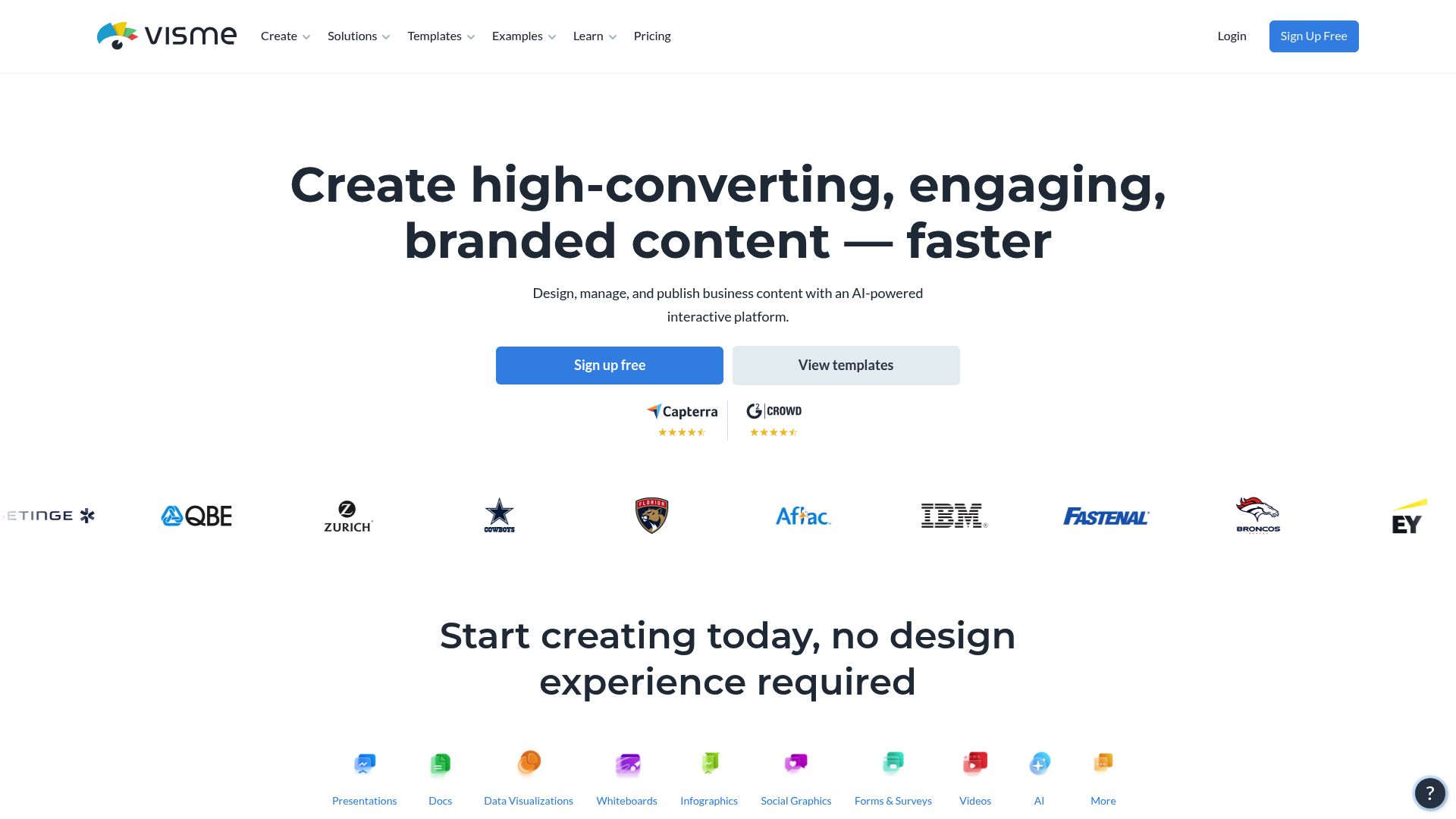 Screenshot of www.visme.co