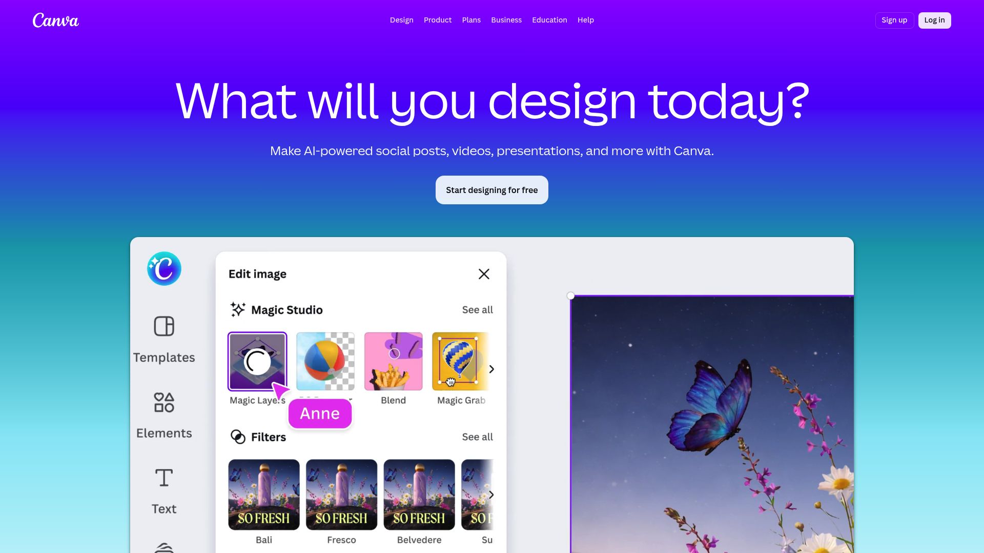 Screenshot of www.canva.com