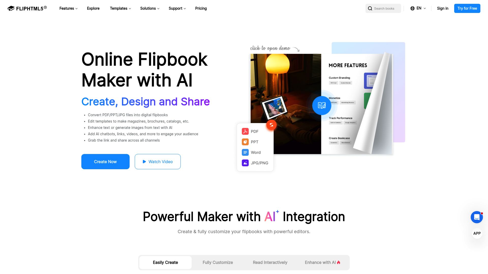 Screenshot of fliphtml5.com