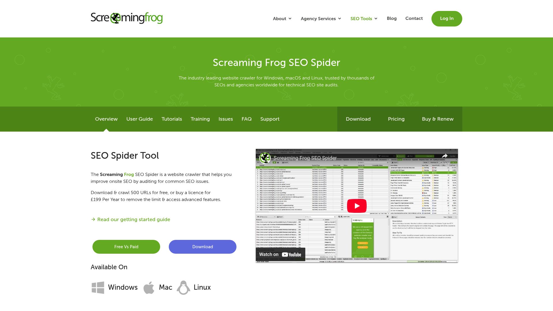 Screenshot of www.screamingfrog.co.uk