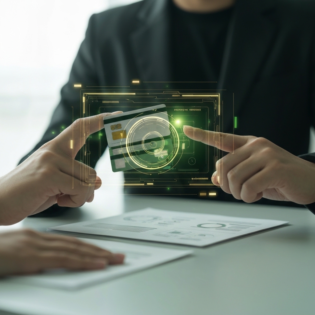 A conceptual image of a secure digital vault with biometric scanners, symbolizing the protection of customer data profiles.