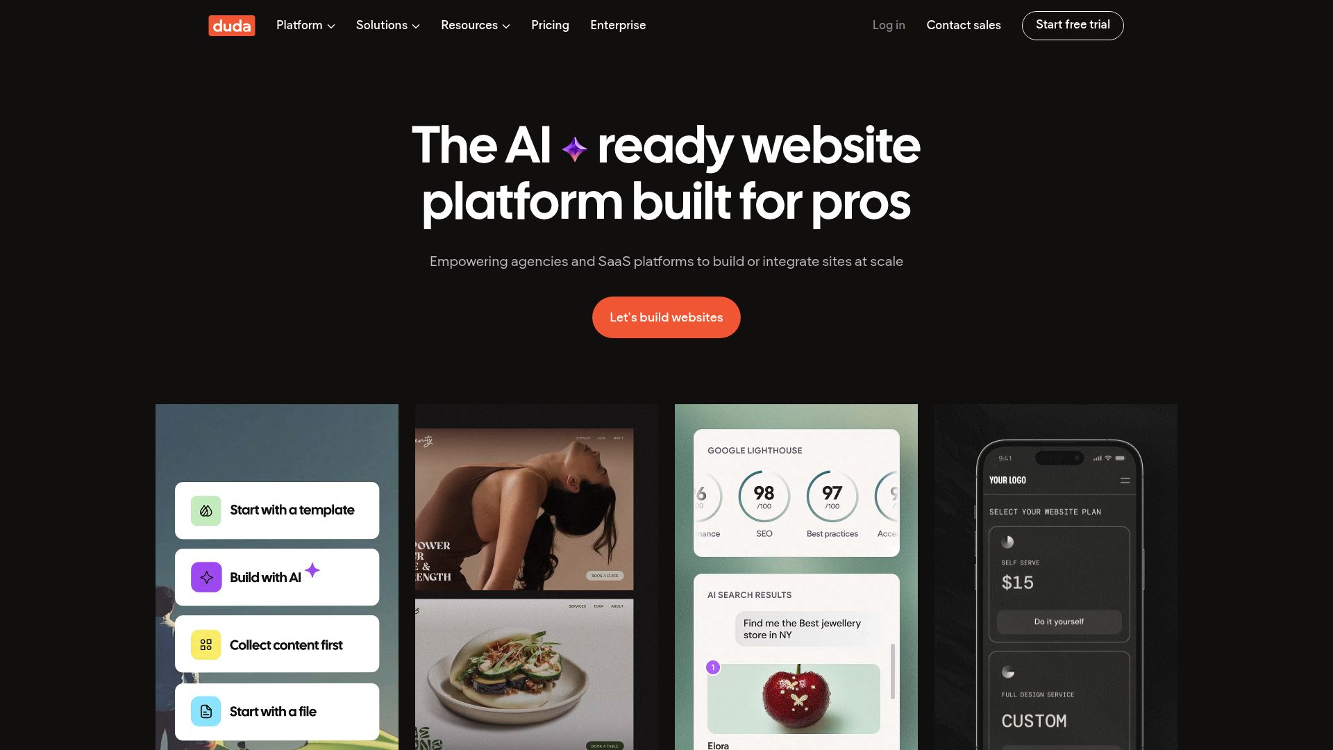 Screenshot of www.duda.co