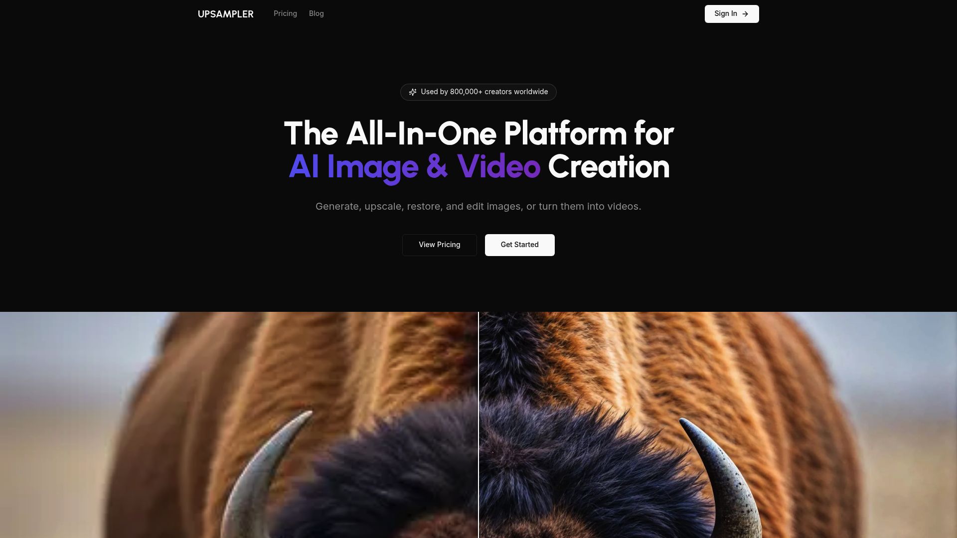Screenshot of www.upsampler.com