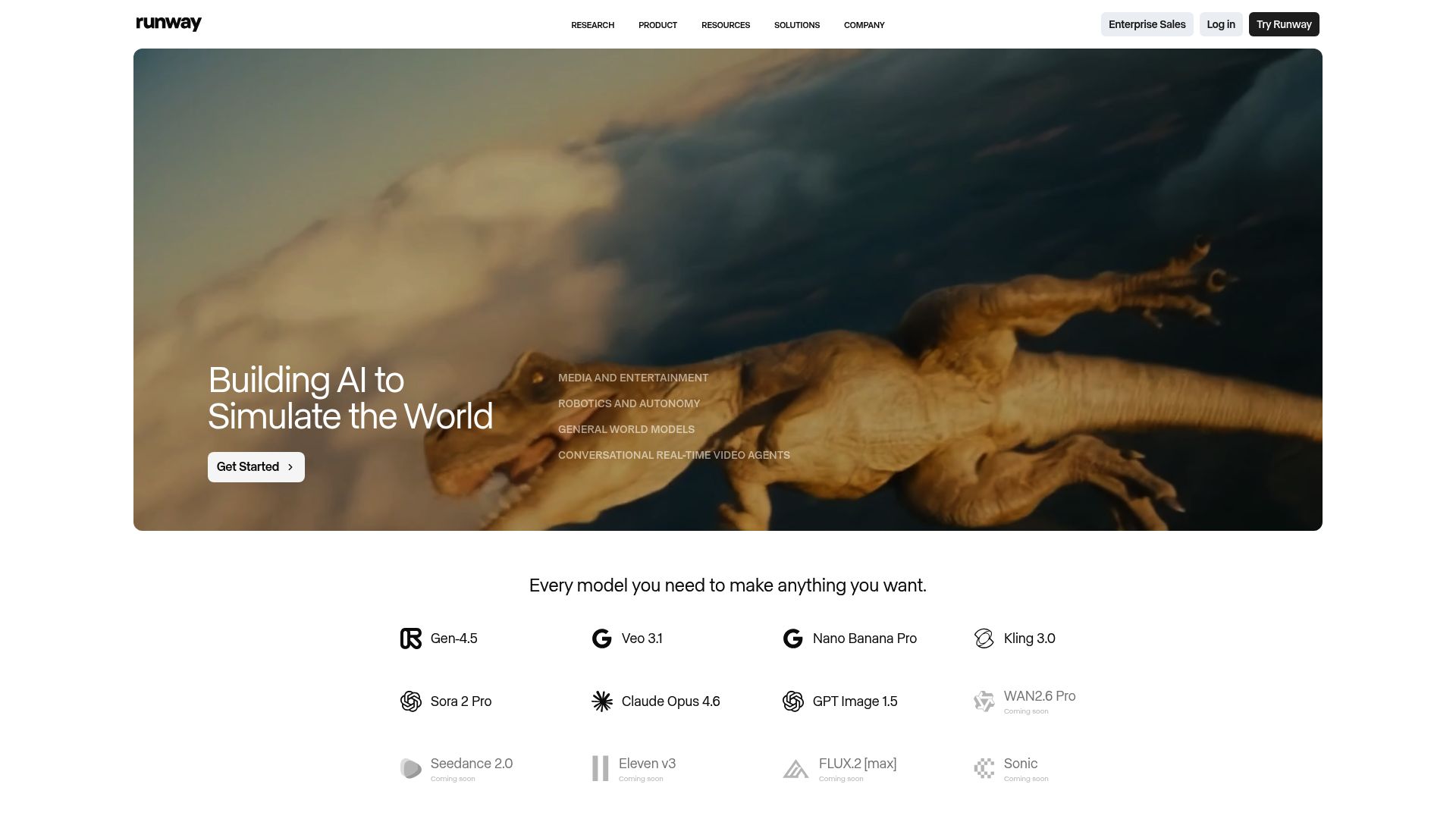 Screenshot of runwayml.com