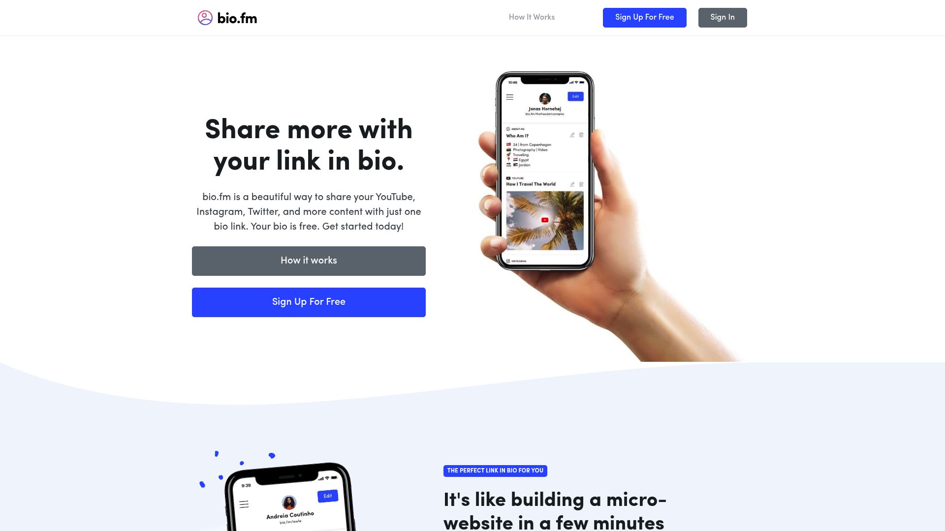 Screenshot of bio.fm