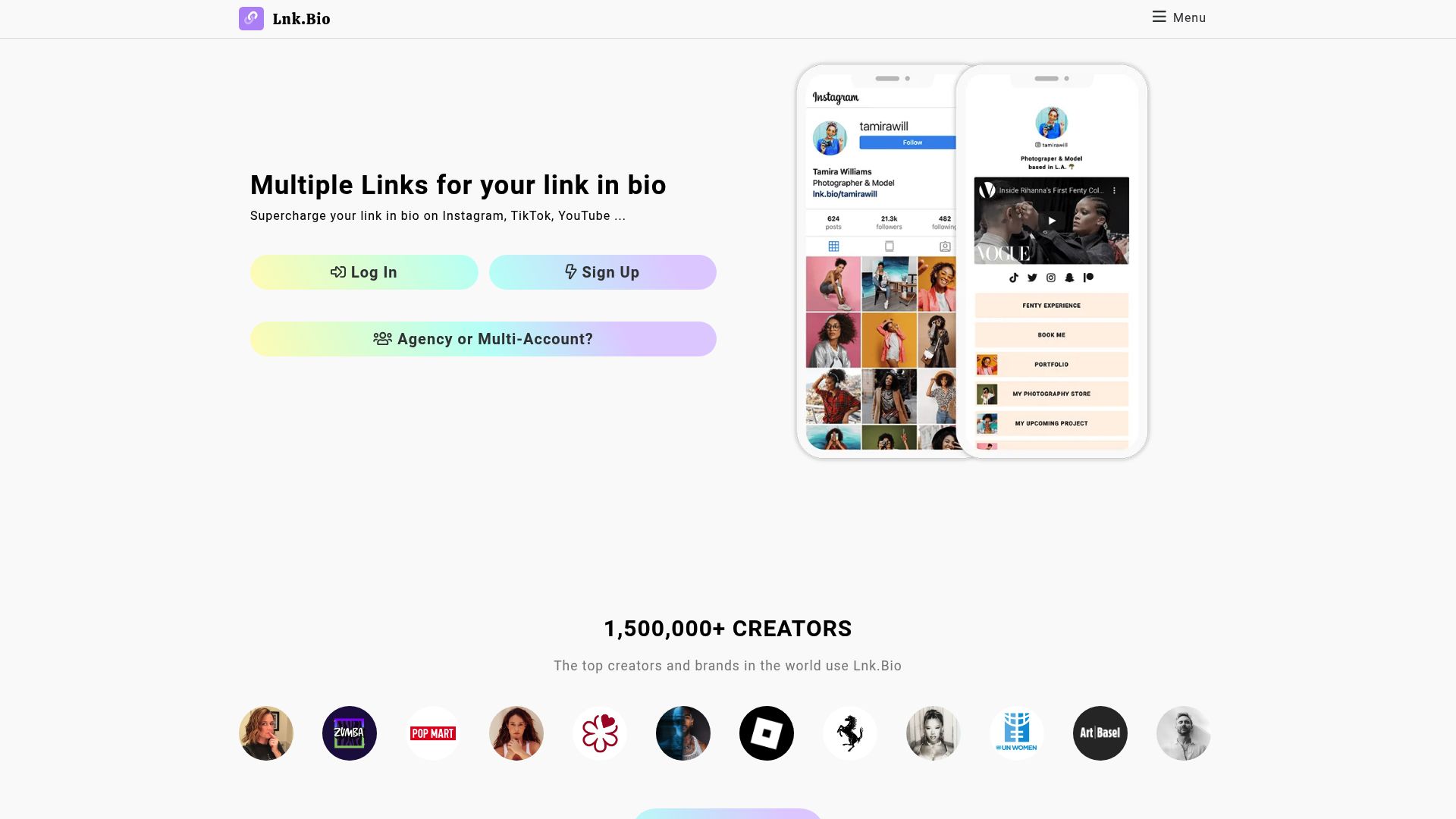 Screenshot of lnk.bio