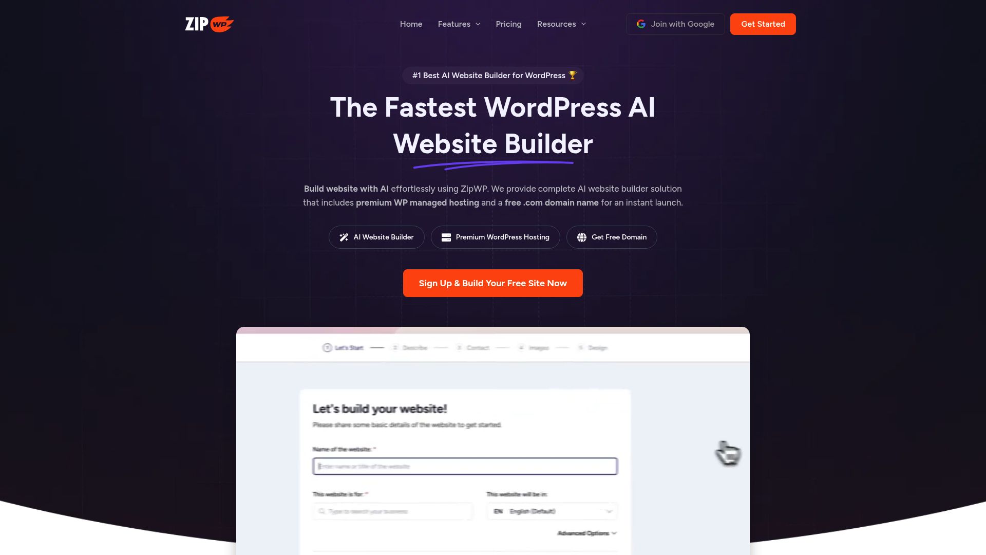 Screenshot of zipwp.com