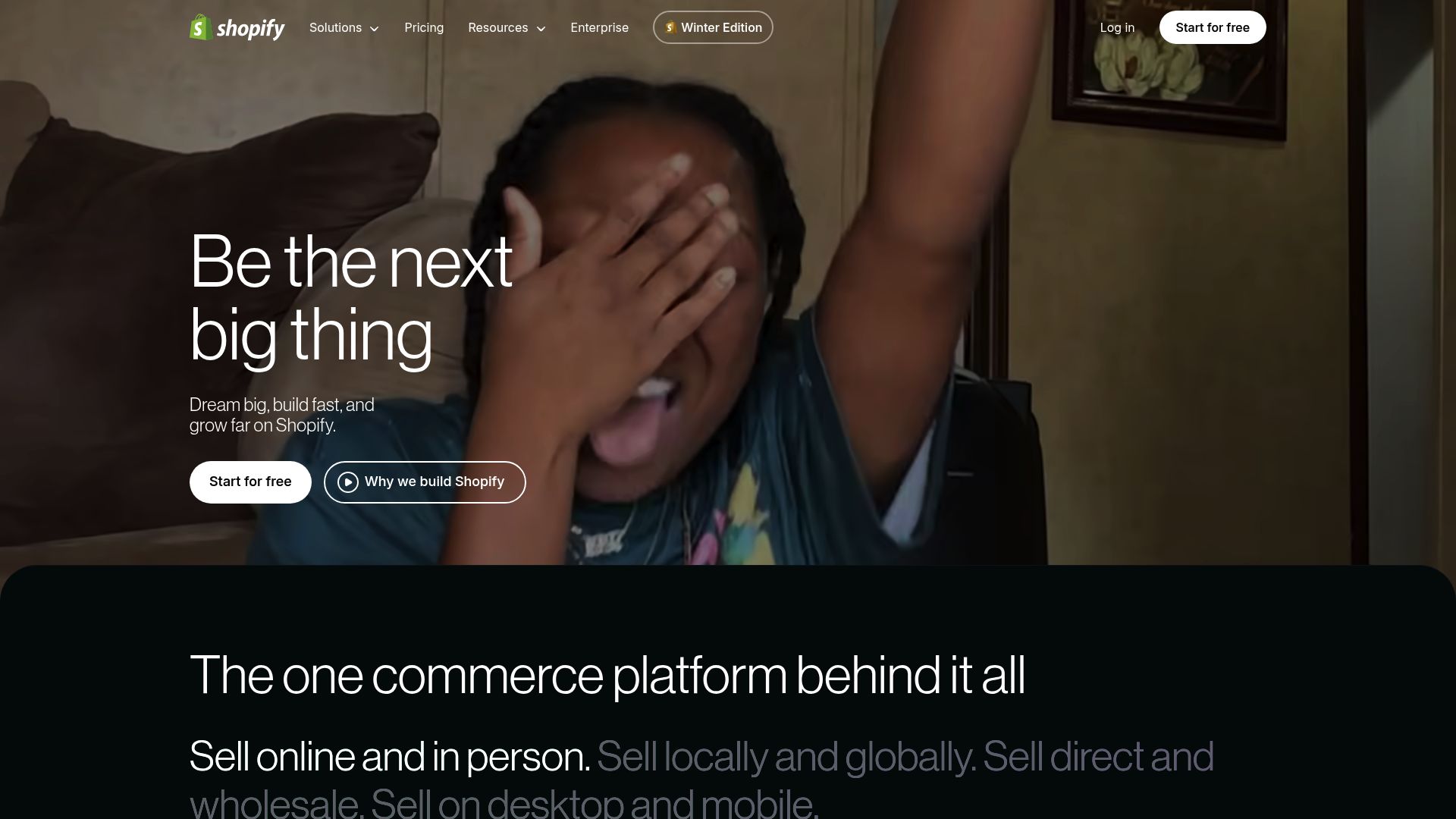 Screenshot of www.shopify.com