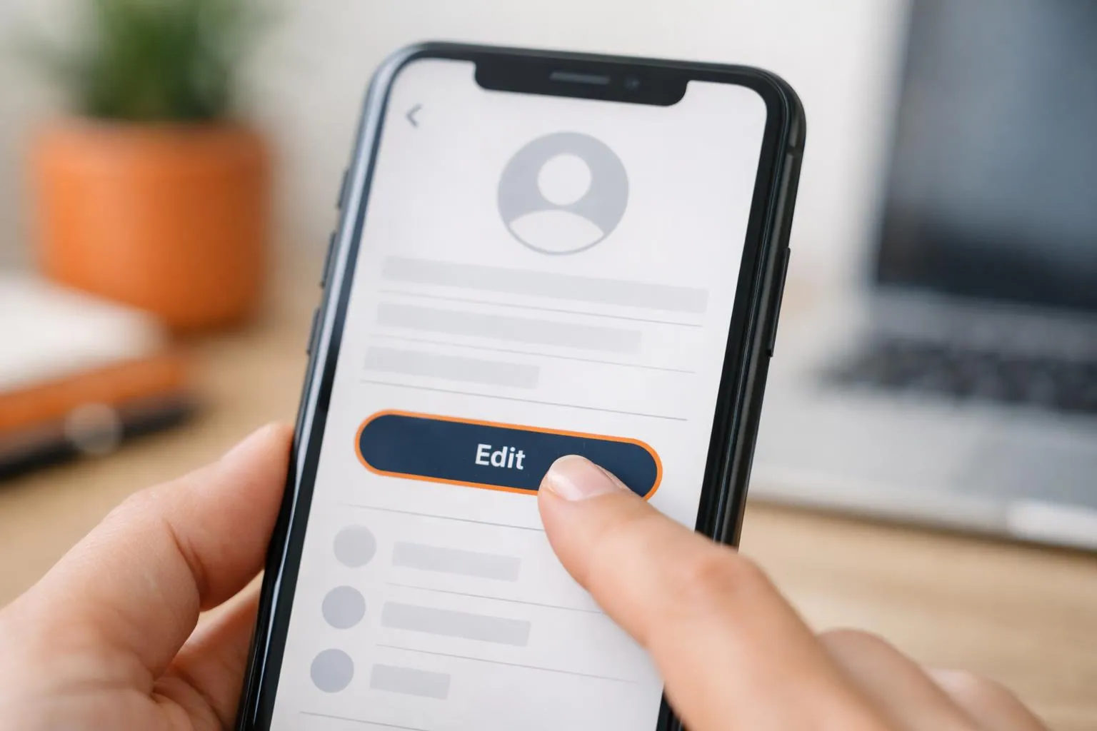 Smartphone screen displaying profile information with "Edit" button.