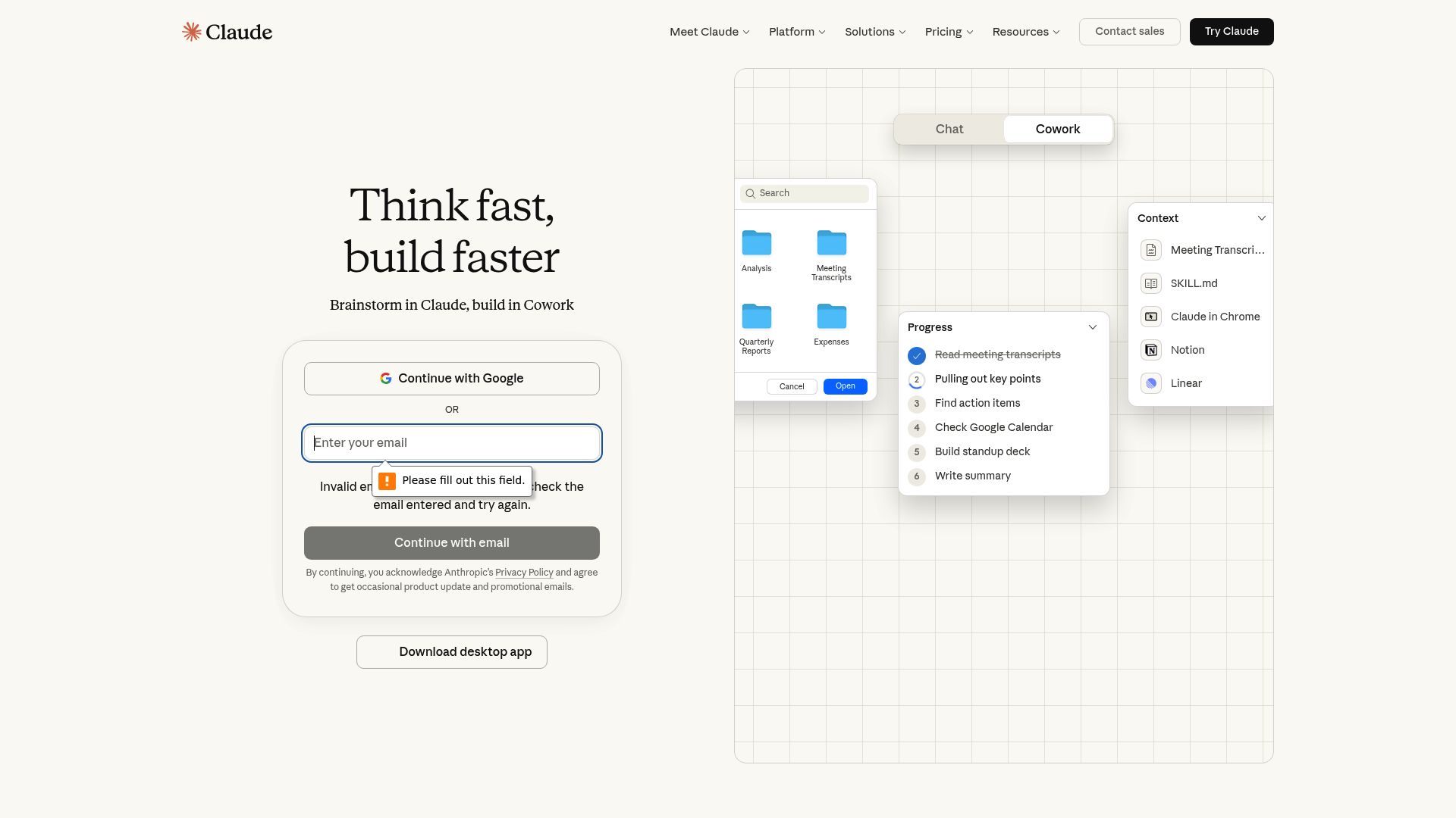 Screenshot of claude.ai