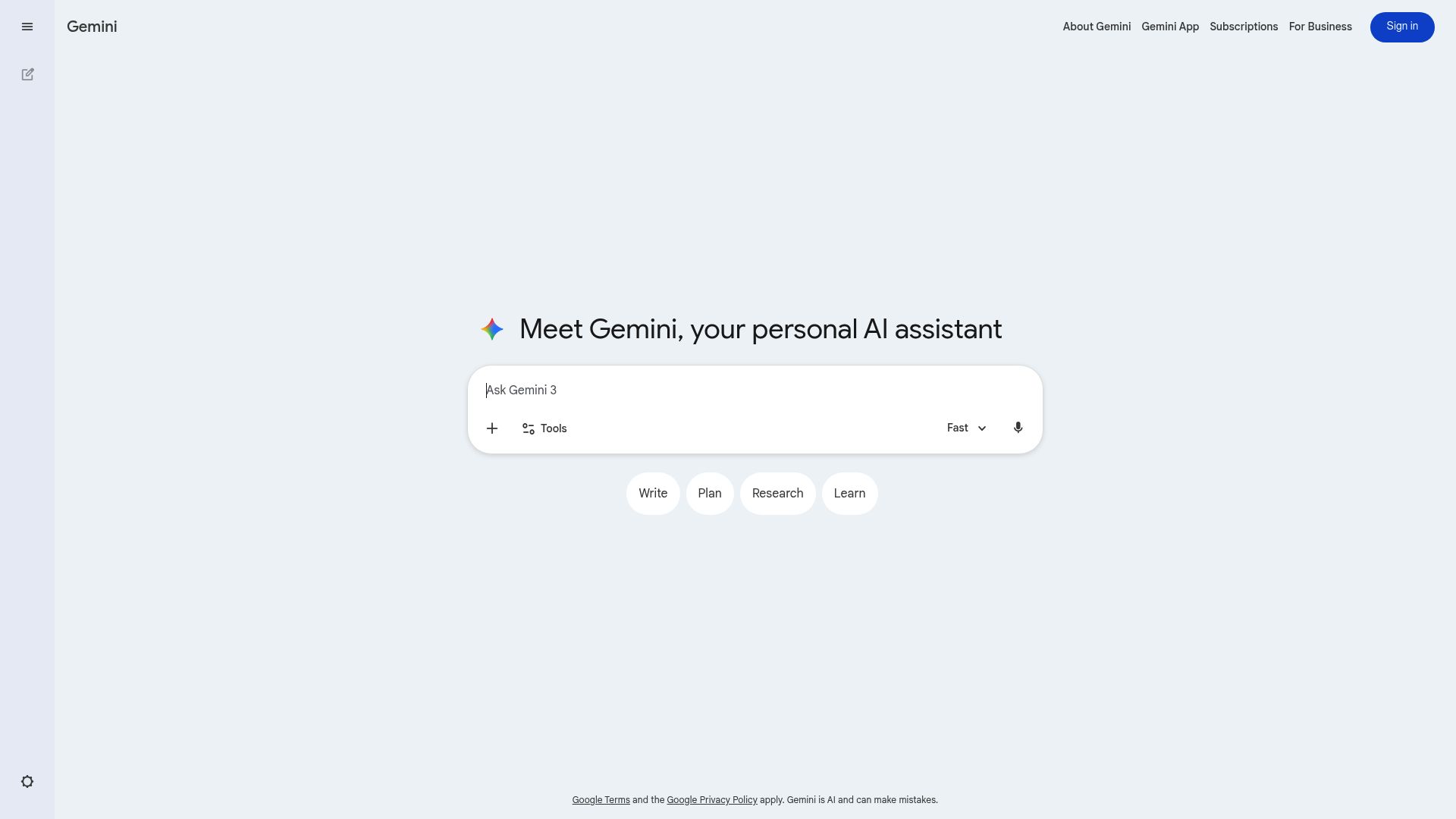 Screenshot of gemini.google.com
