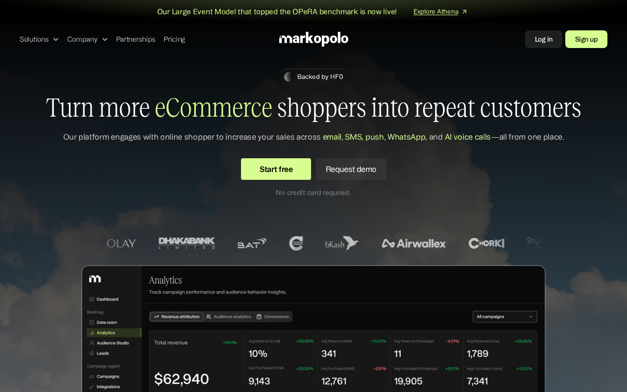 Markopolo AI homepage