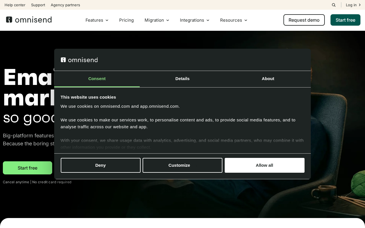 Omnisend homepage