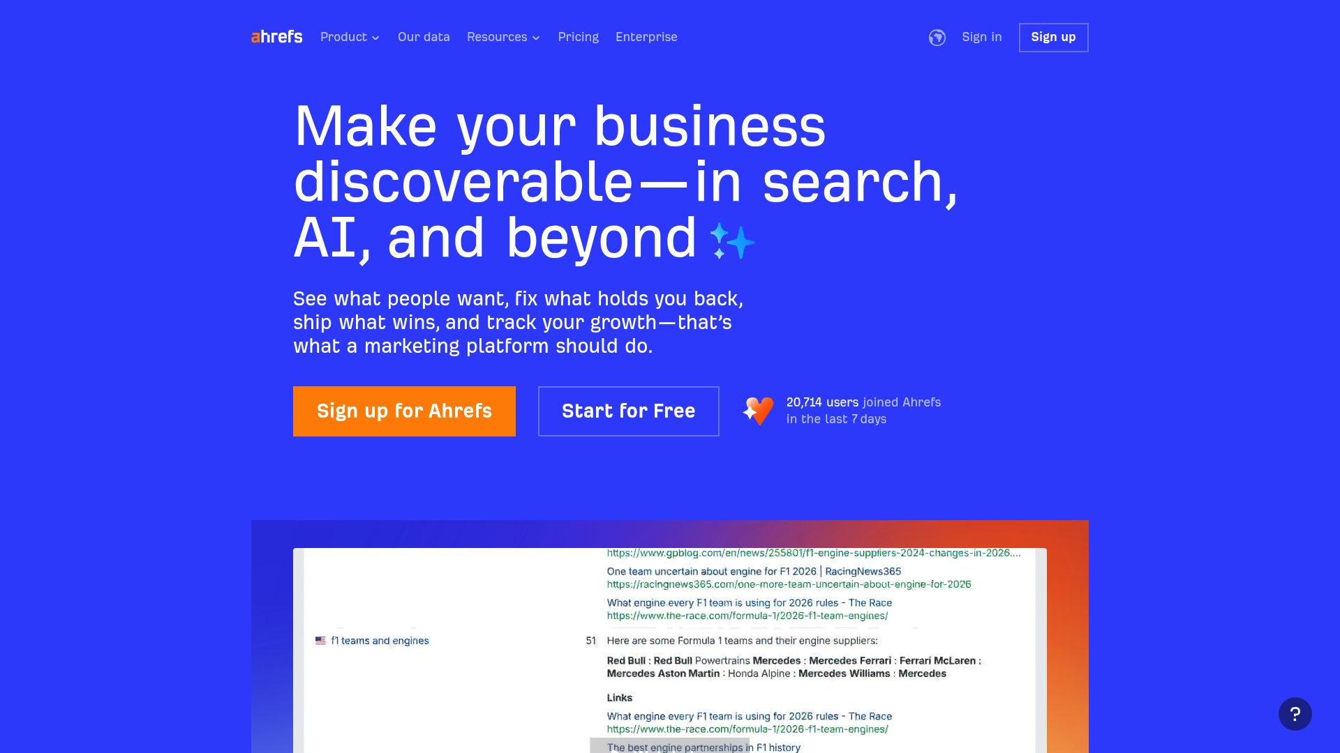 Screenshot of ahrefs.com