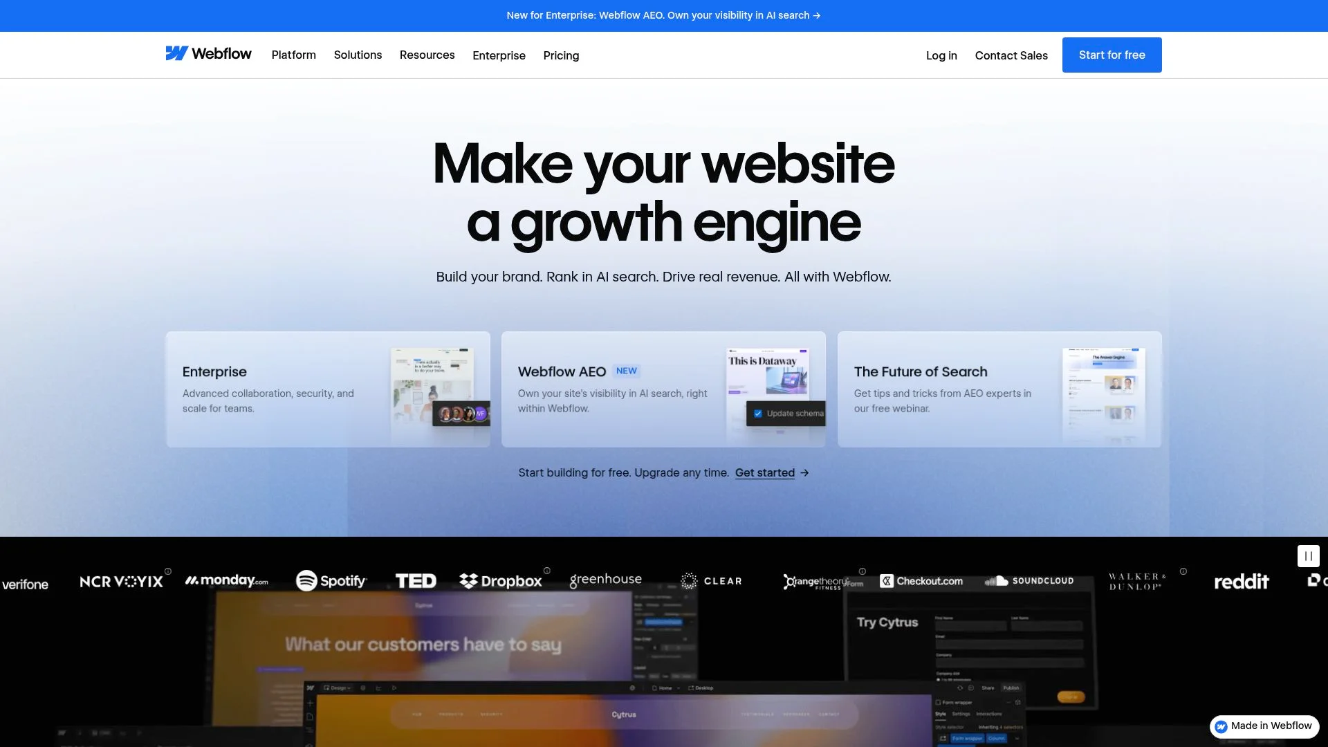 Make your website a growth engine with Webflow.
