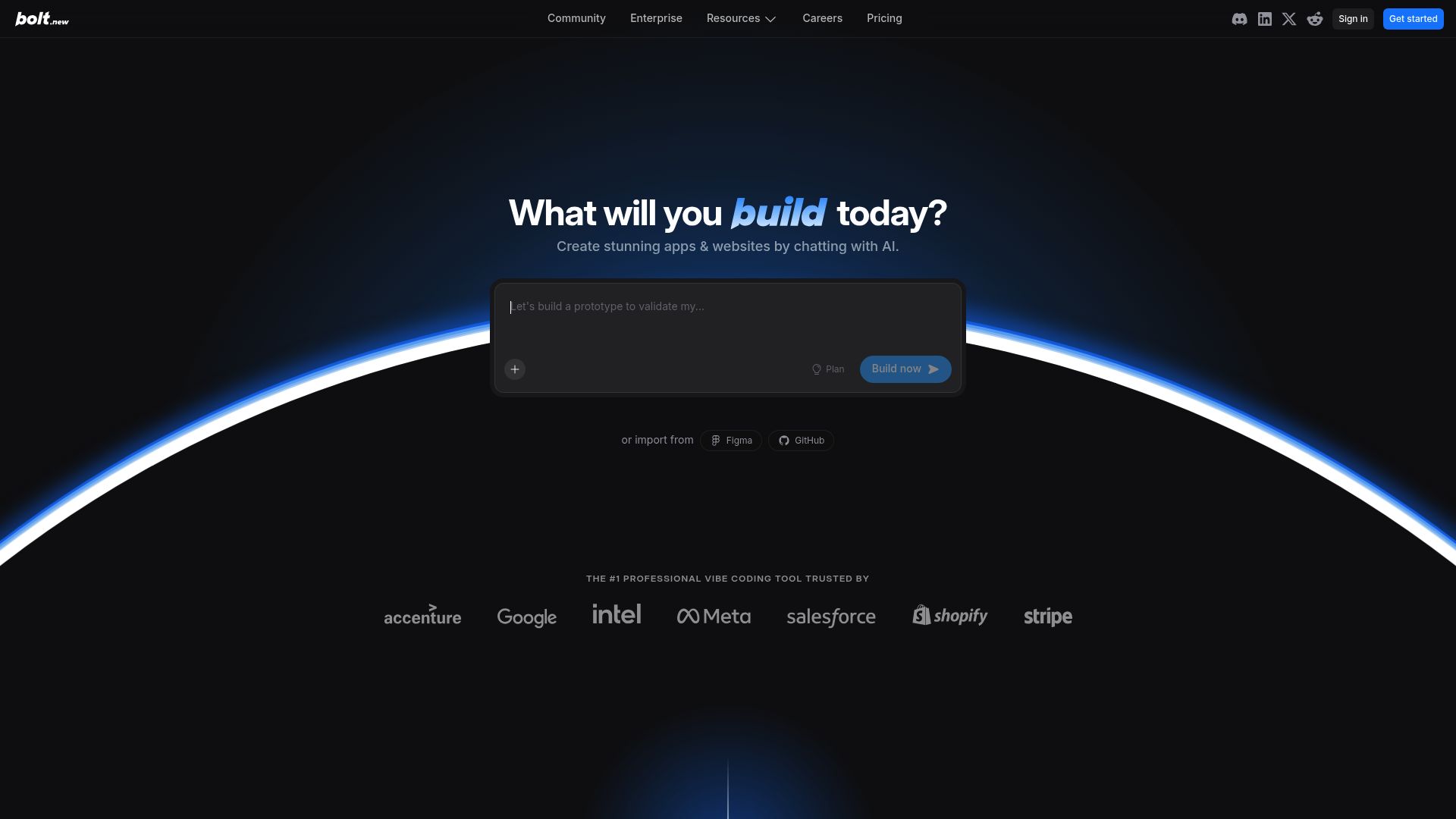 Screenshot of bolt.new