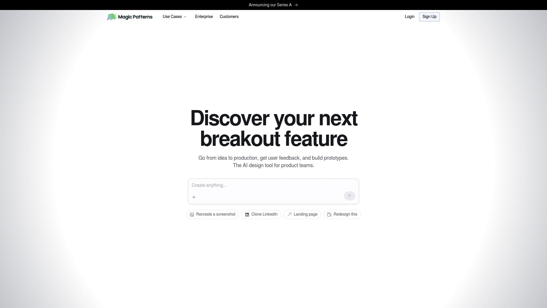 Screenshot of www.magicpatterns.com