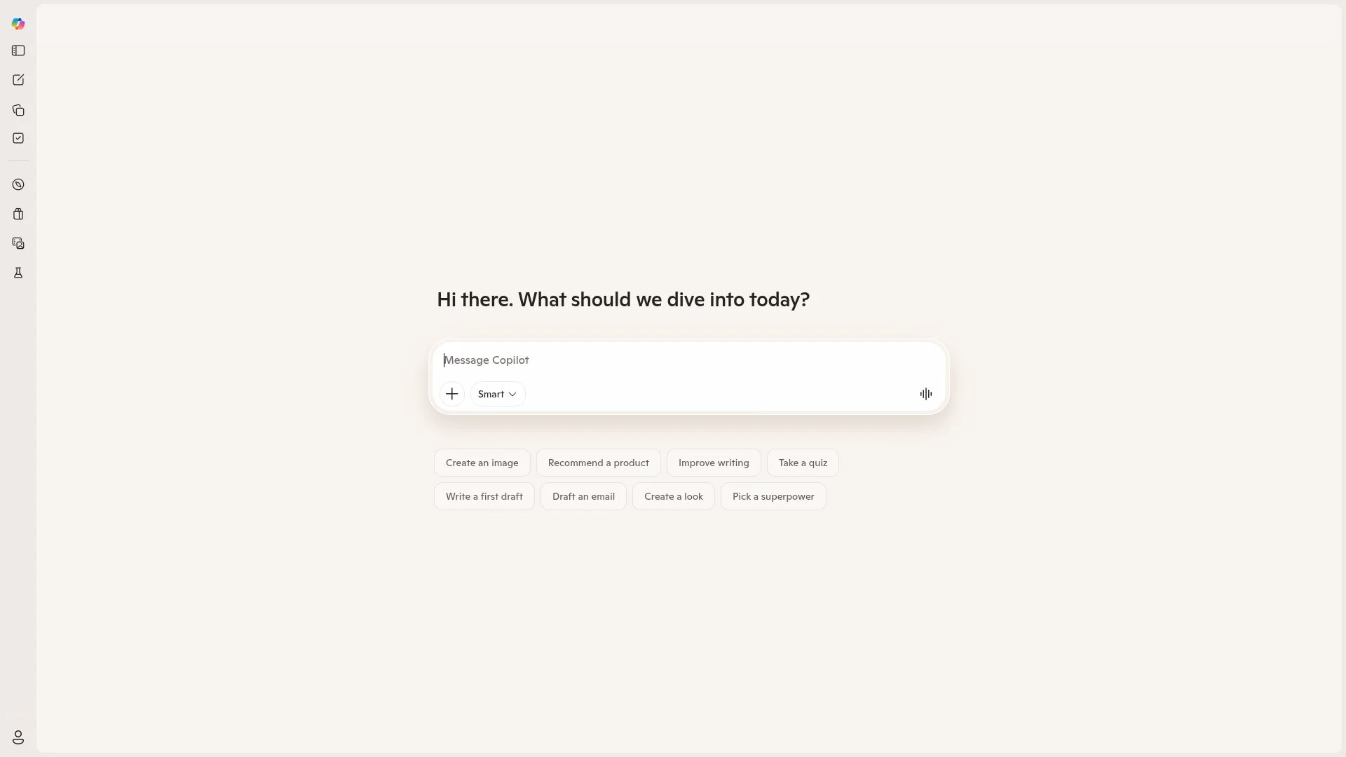 A conversational interface with various writing and creative prompts.