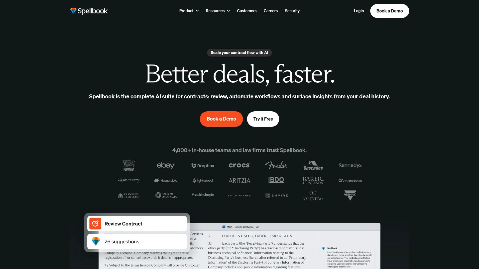 Spellbook's AI-powered contract management platform for faster, better deals.
