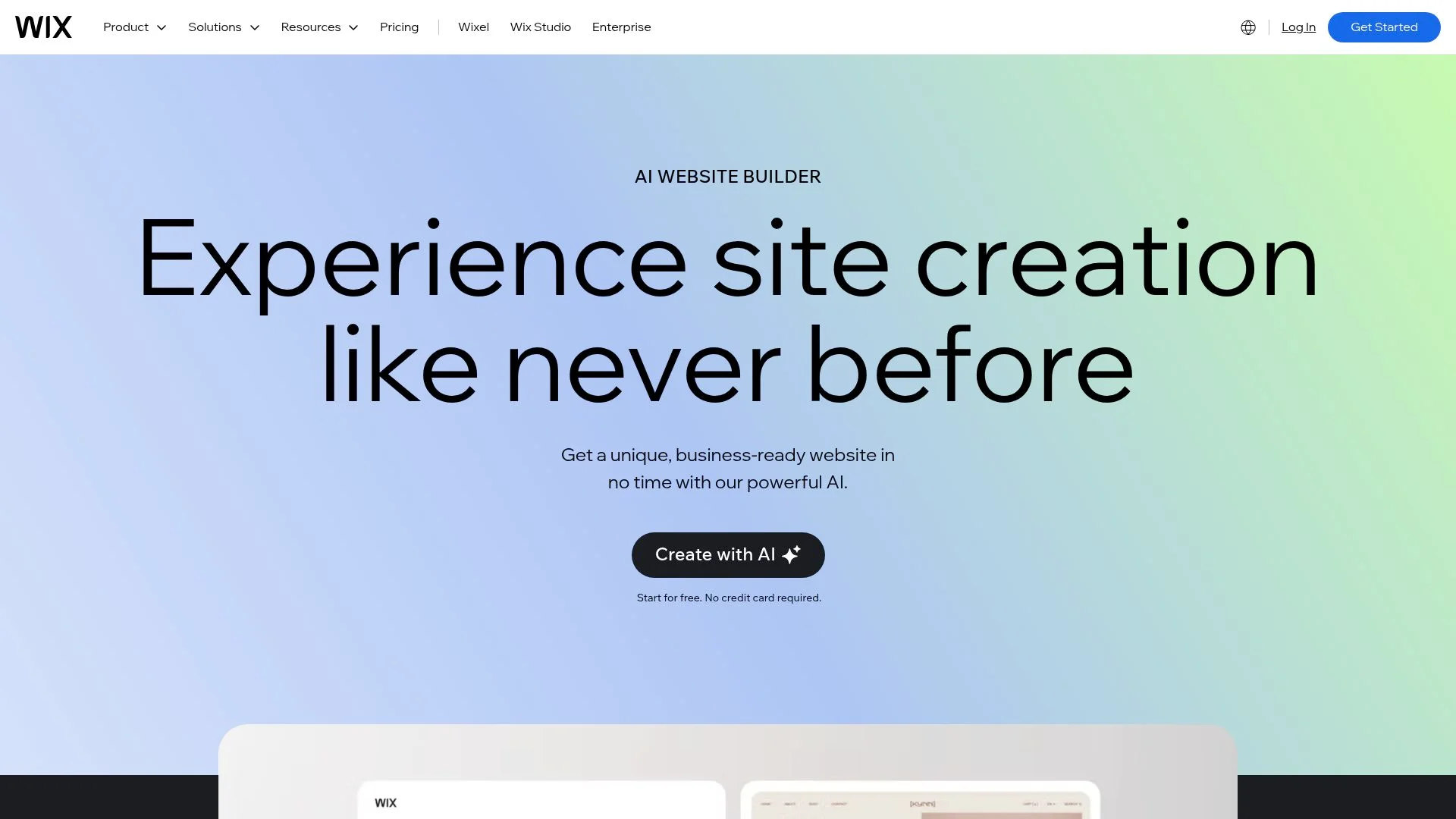 AI-powered website builder, seamless site creation experience.