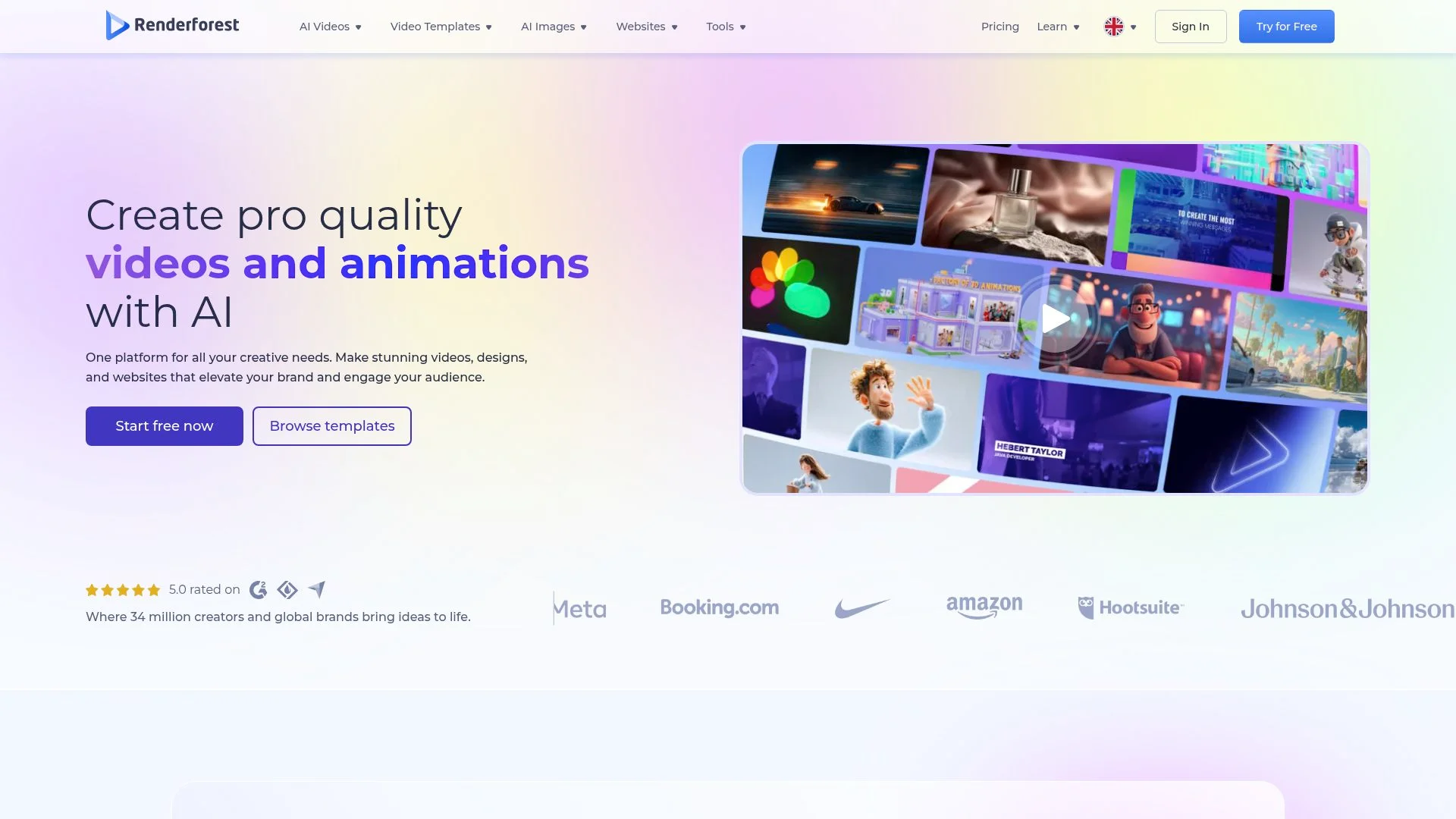 Pro quality videos and animations created with AI tools.
