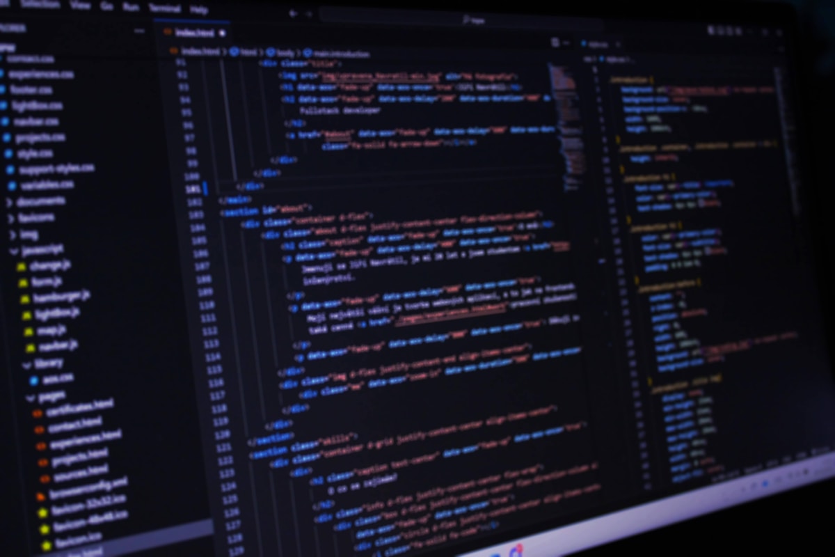 A computer screen with a bunch of code on it