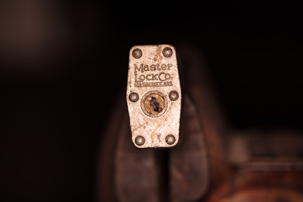 Vieux verrou de sécurité Master Lock de Milwaukee, Wisconsin.