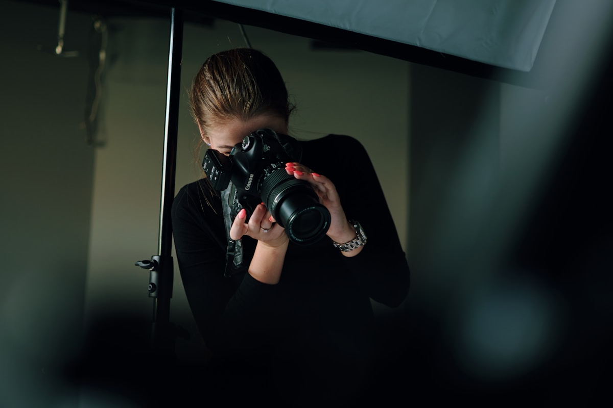 woman taking photo