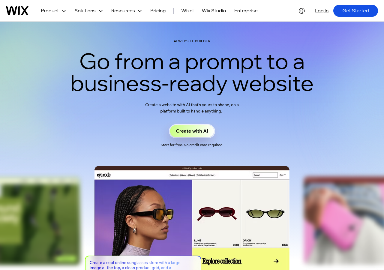 Wix's AI website builder