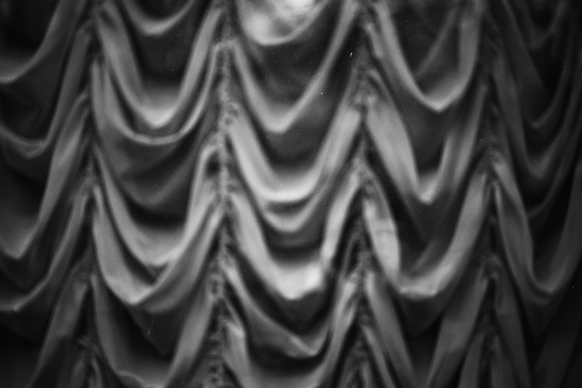 Motifs ondulés en noir et blanc, texture abstraite.