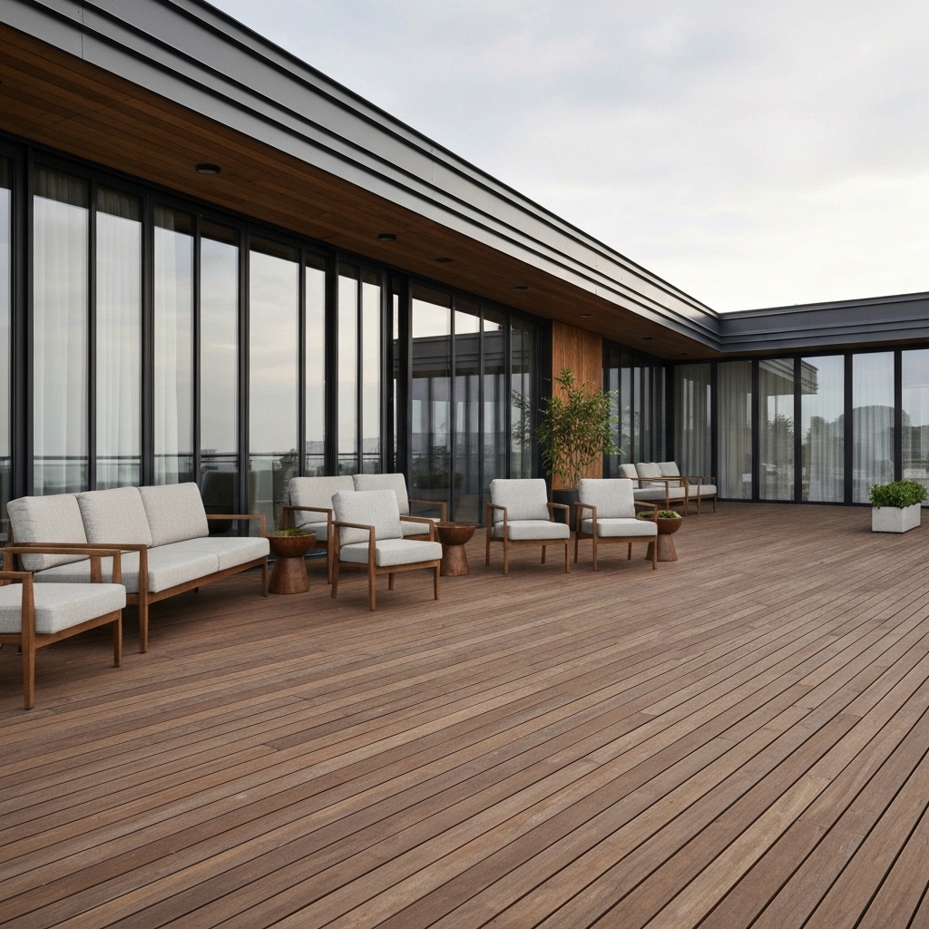 Vue comparative de deux terrasses suisses côte à côte, l'une avec un store banne standard blanc basique, l'autre avec un store banne sur mesure en toile colorée premium parfaitement intégré à l'architecture moderne, lumière naturelle d'après-midi